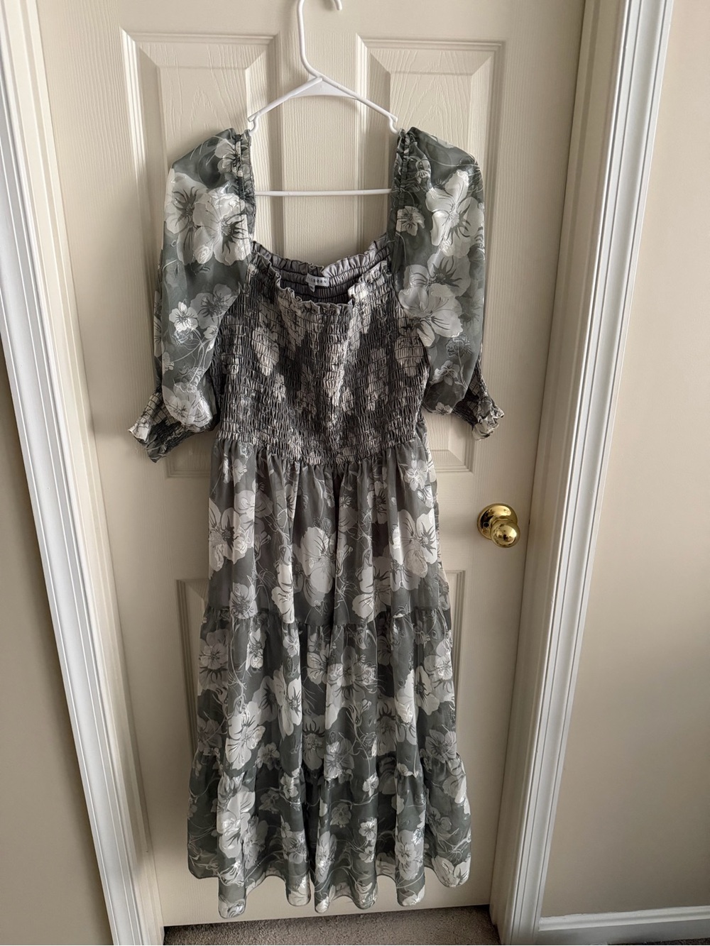 Baltic Born Fabian Jacquard Midi Dress - Dusty Sage